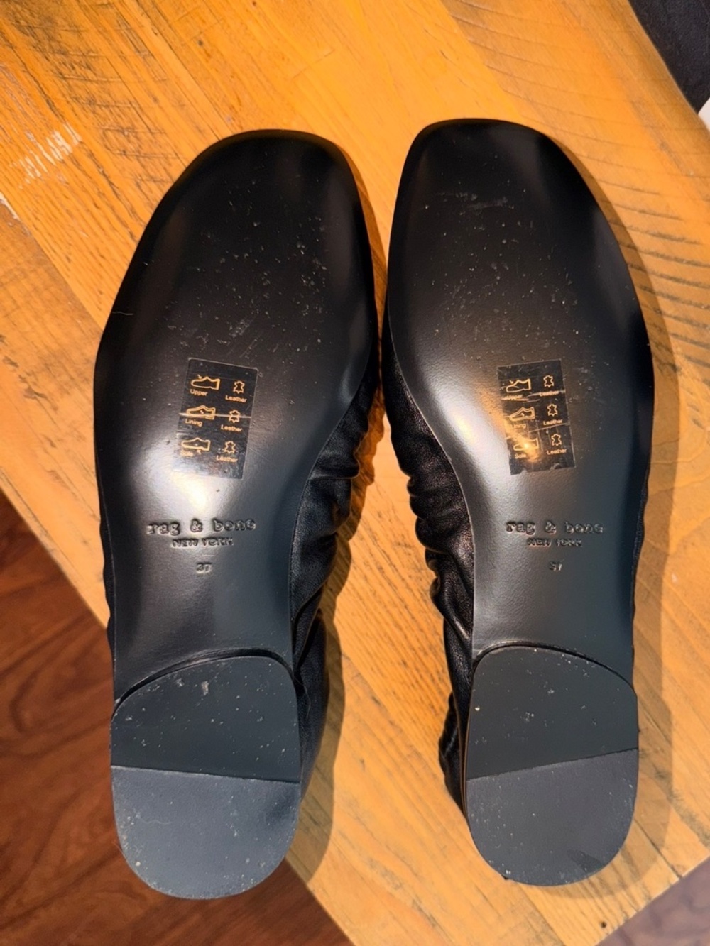 RAG & BONE black leather ballet flat - Picture 2 of 3